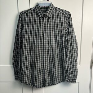 MEXX Men's Semi-Slim Fit Coupe Semi-Adjustee Button Up Shirt Black White Size L